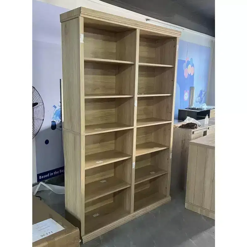 1 Carton-Packed Double-Row Fully Open Bookcase, Made of PB + MDF Boards
