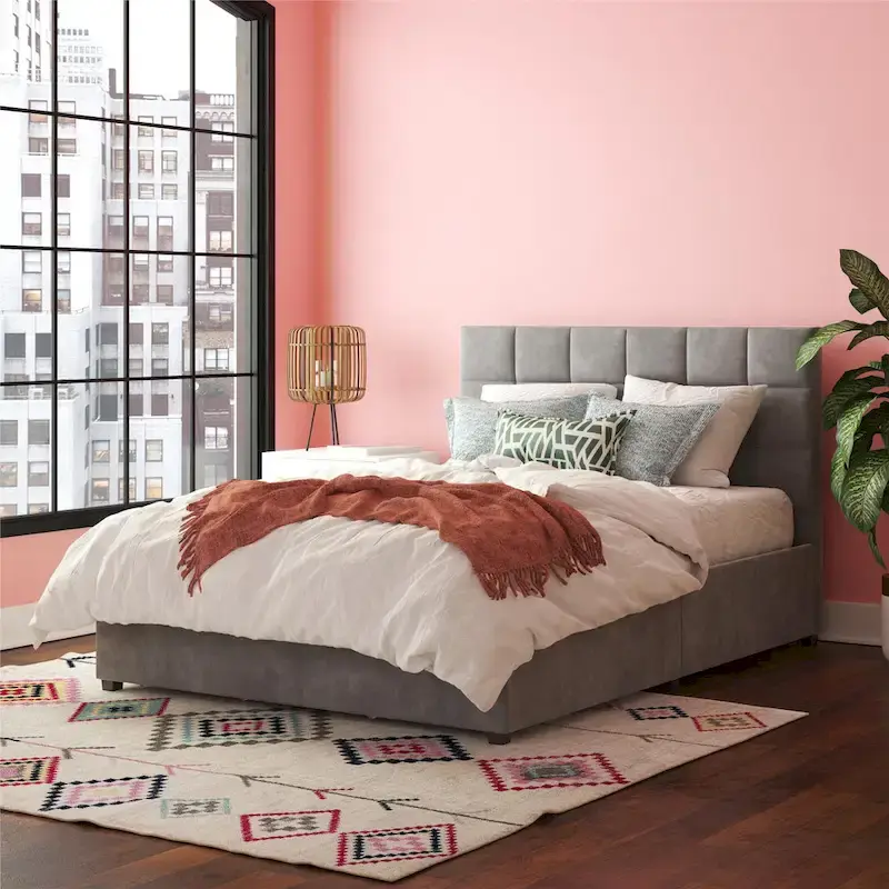 CosmoLiving Serena Upholstered Bed with Drawers