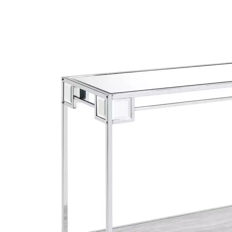 44 Asbury Accent Table Mirrored/Chrome - Acme Furniture