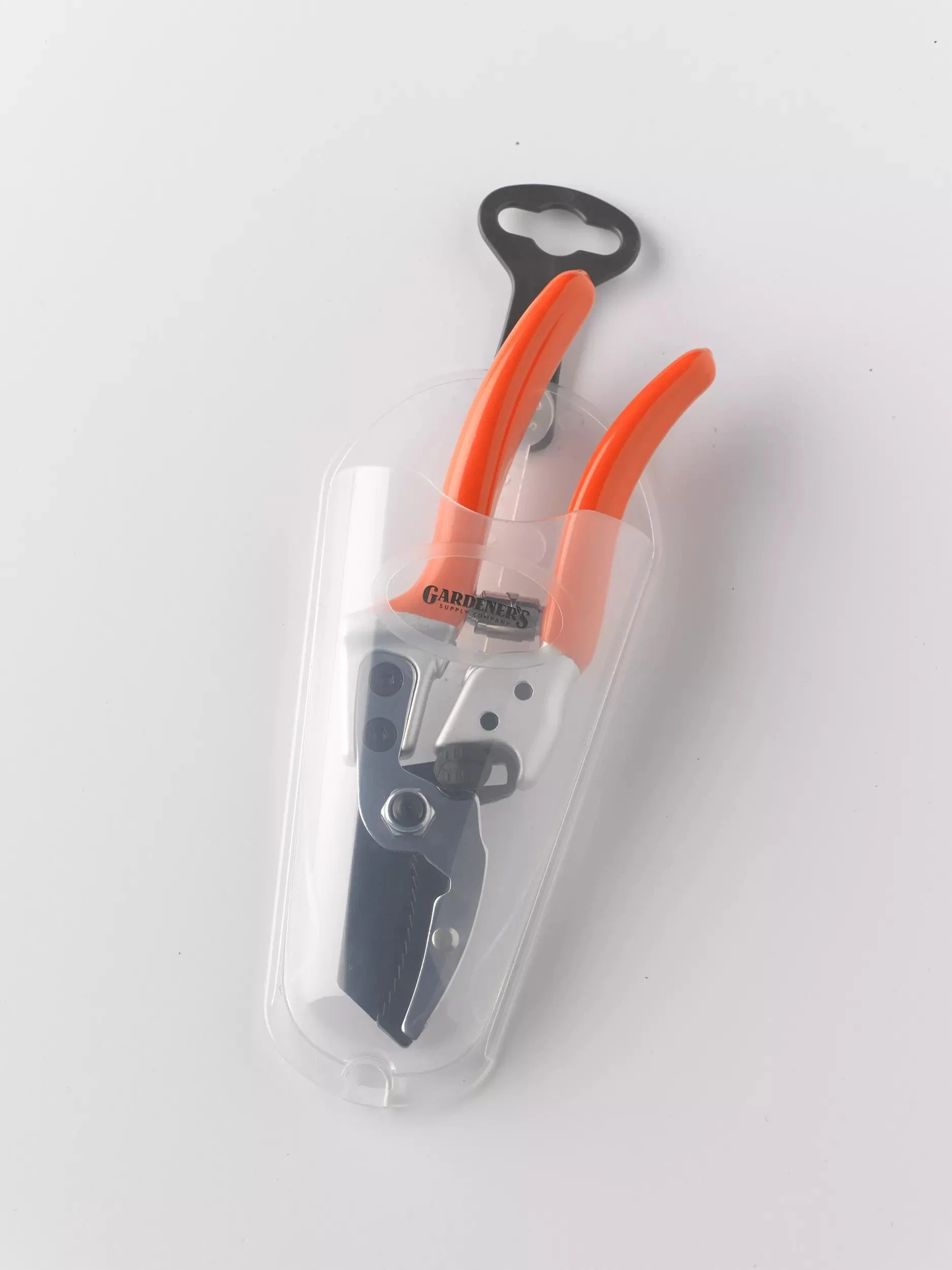 Heavy Duty Anvil Pruners Garden Shears with Shock Absorber Orange Handle
