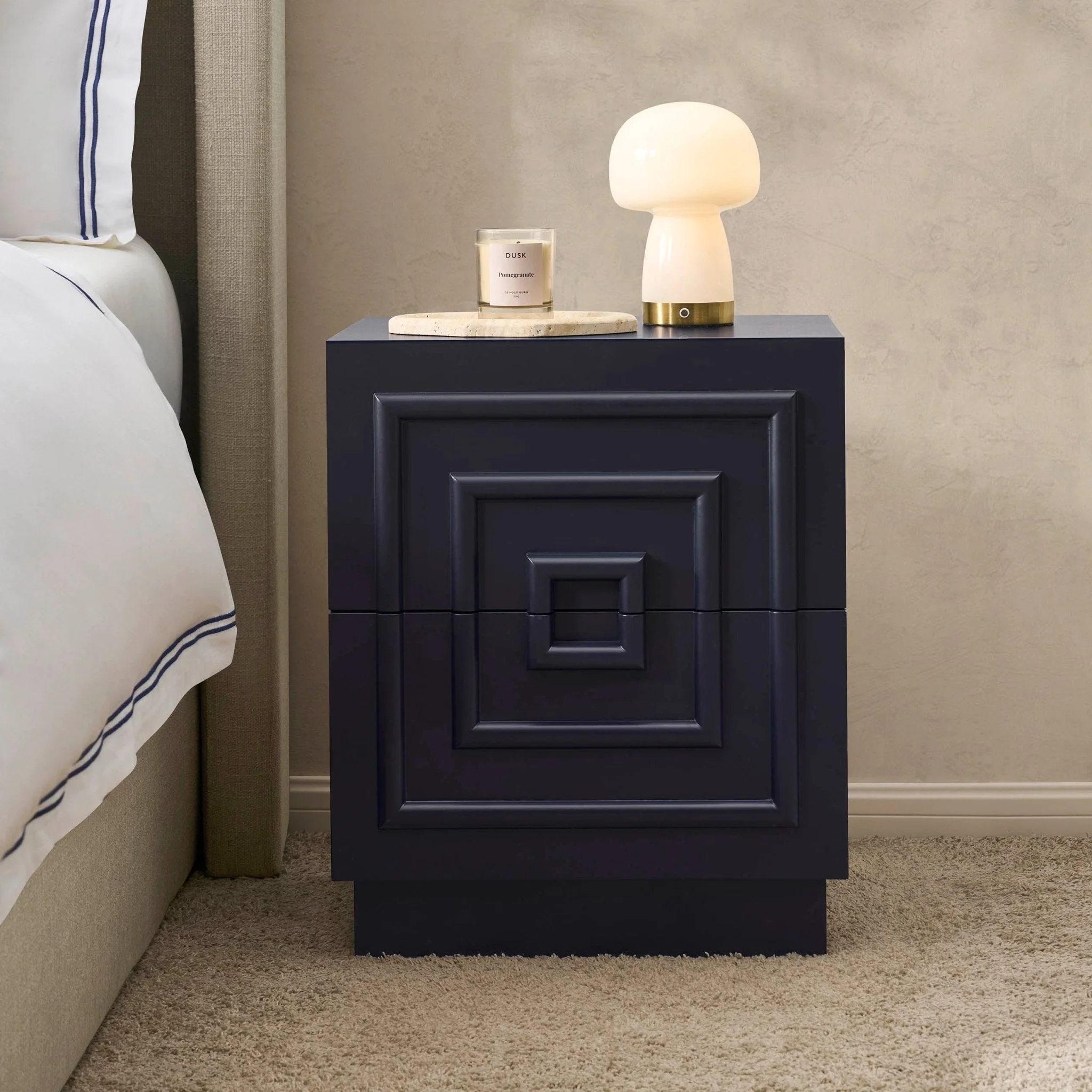 2 Drawer Bedside Table - Midnight