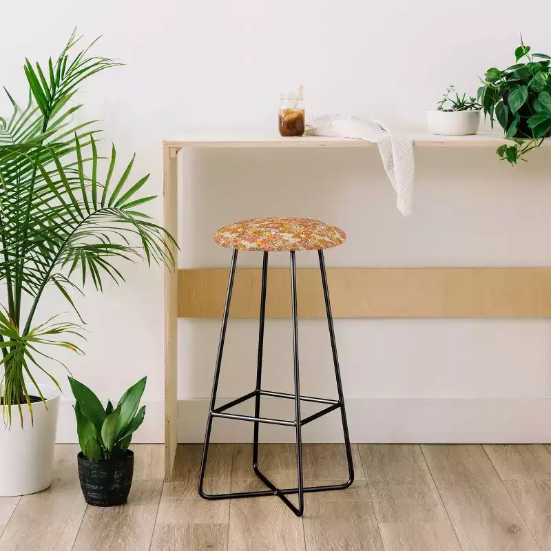 Floral Pattern Barstool