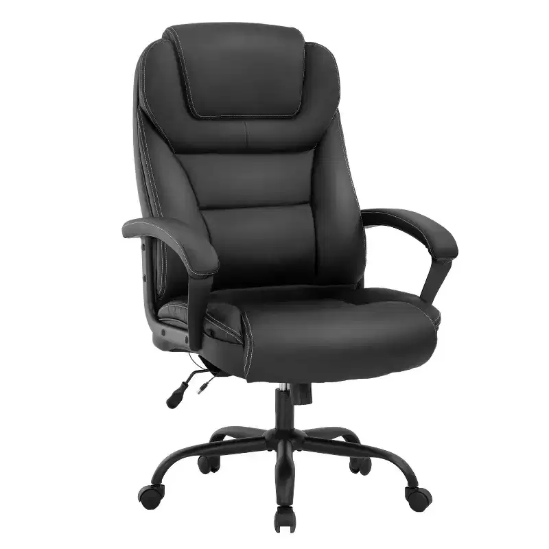 Big and Tall Office Chair Desk Chair with 500 lbs Weight Capacity & PU Leather Upholstery Task Computer Chair for Heavy People
