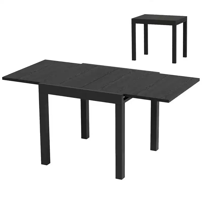 Extentable Outdoor Dining Table Set for 4-6 Persons, 31.5-63 inch Patio Table, Aluminum Frame