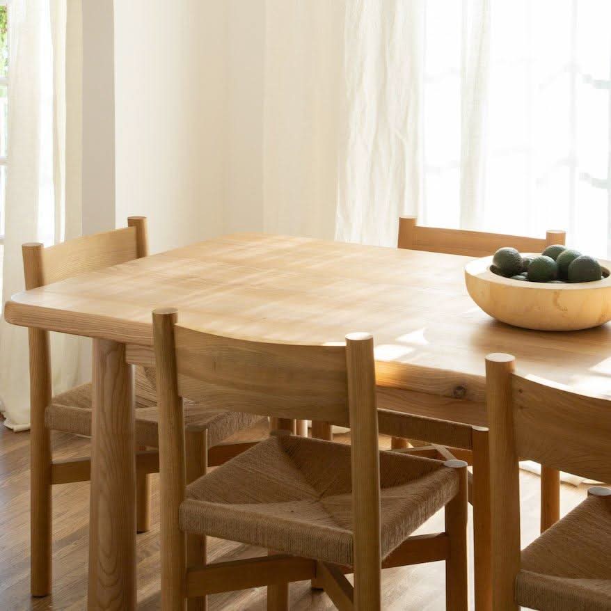 Rectangular Dining Table - Natural - note, our wood pieces, handmade by skilled woodworkers using locally sourced raw materials, vary by nature