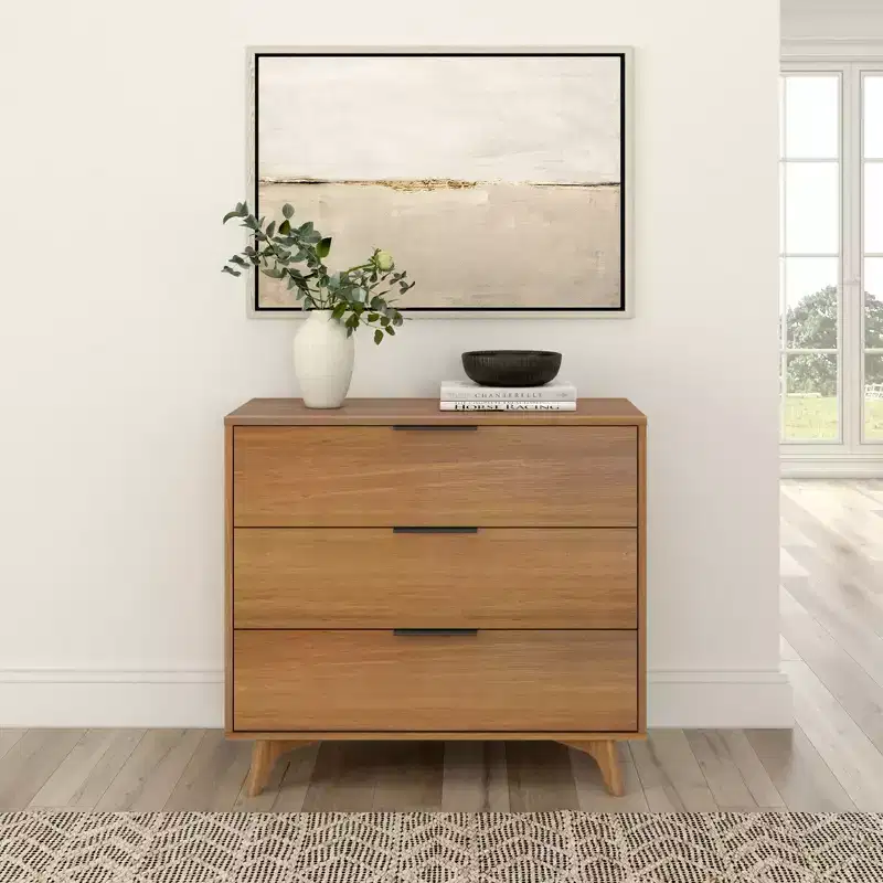 3 Drawer Dresser with Brass Handle