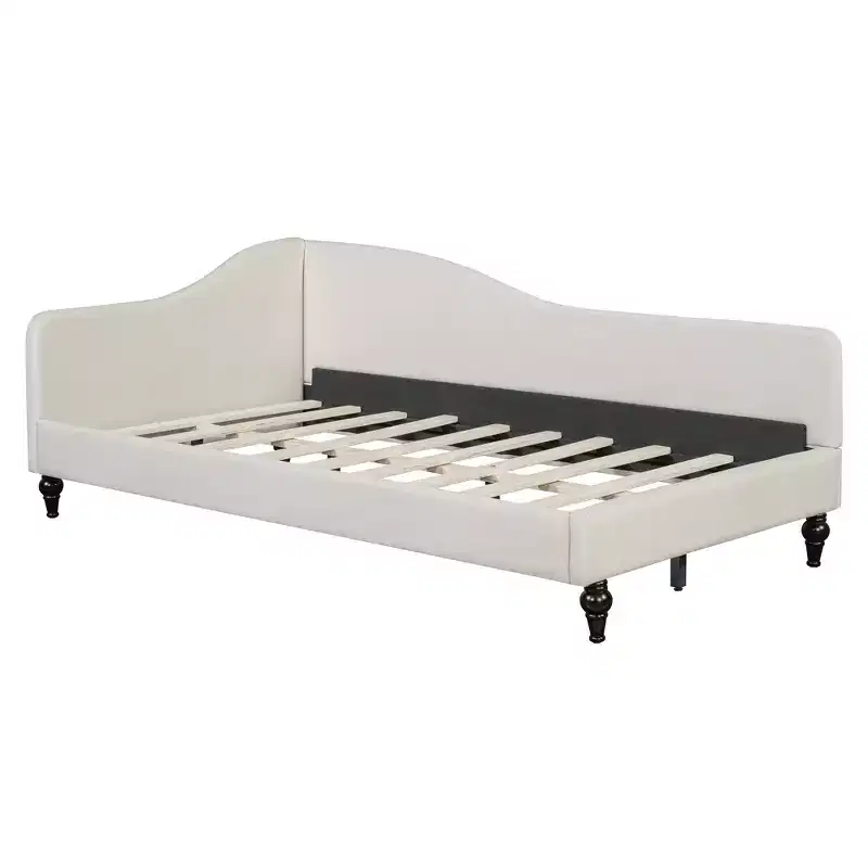 Whisen Stylish L-Shaped Design Solid Wood Legs Linen Daybed