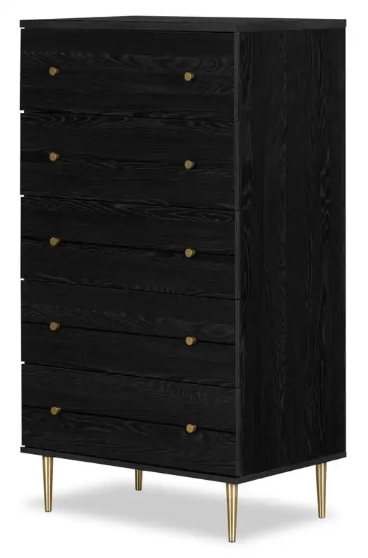 Bedroom Chest of Drawers, 5-Drawer, 29W x 52H, Made in Canada, Glam