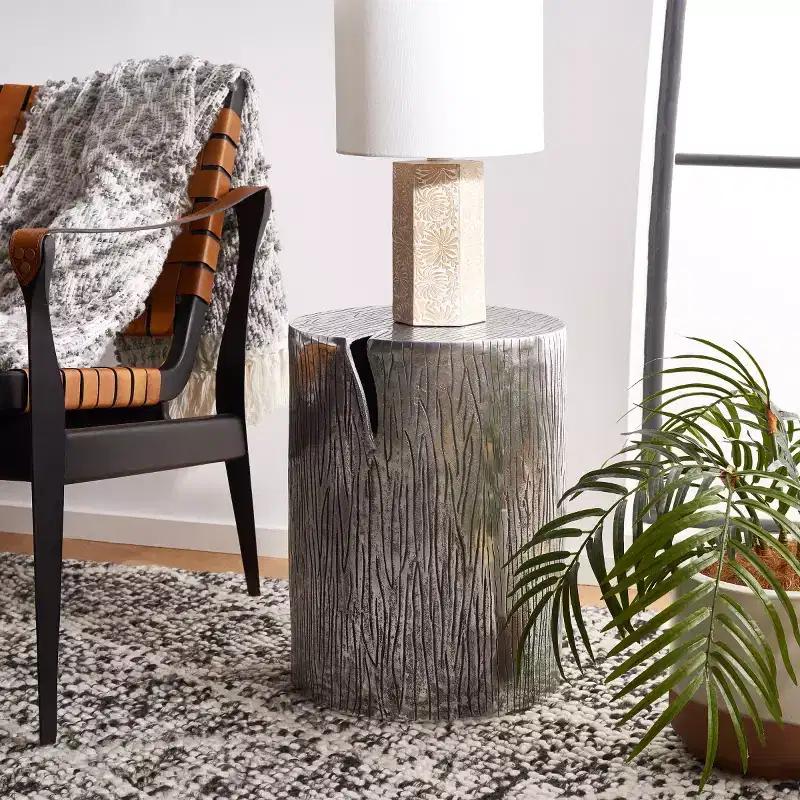 Metal Table Stool  - Silver