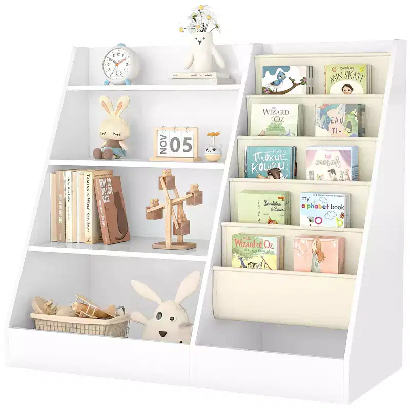4-Tier Kids Bookshelf and Toy Storage Organizer