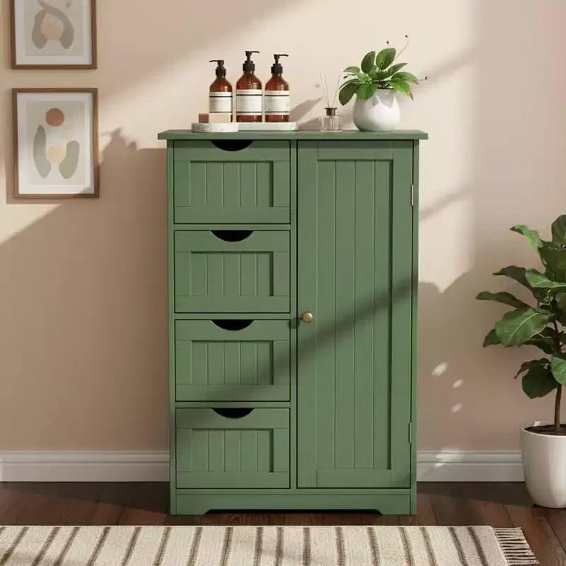 Bathroom Storage Cabinet with 4 Drawers & 1 Door – 32.5