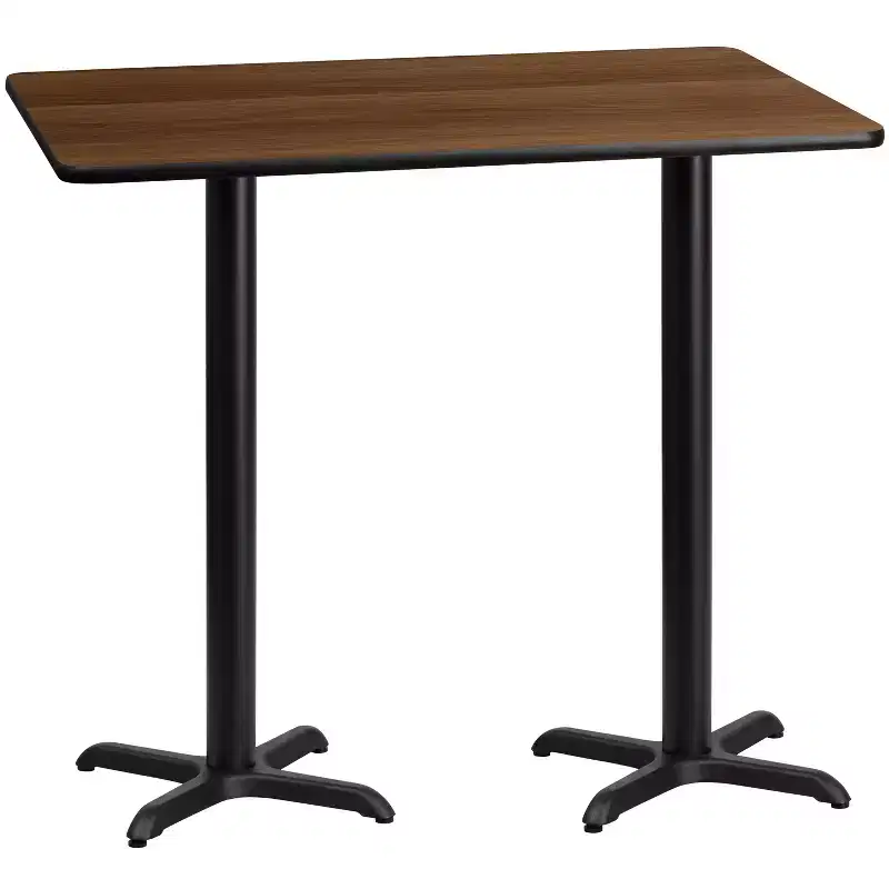 30''x60'' Bar Height Rectangular Table – Black / Mahogany / Natural / Walnut, Seats up to 6