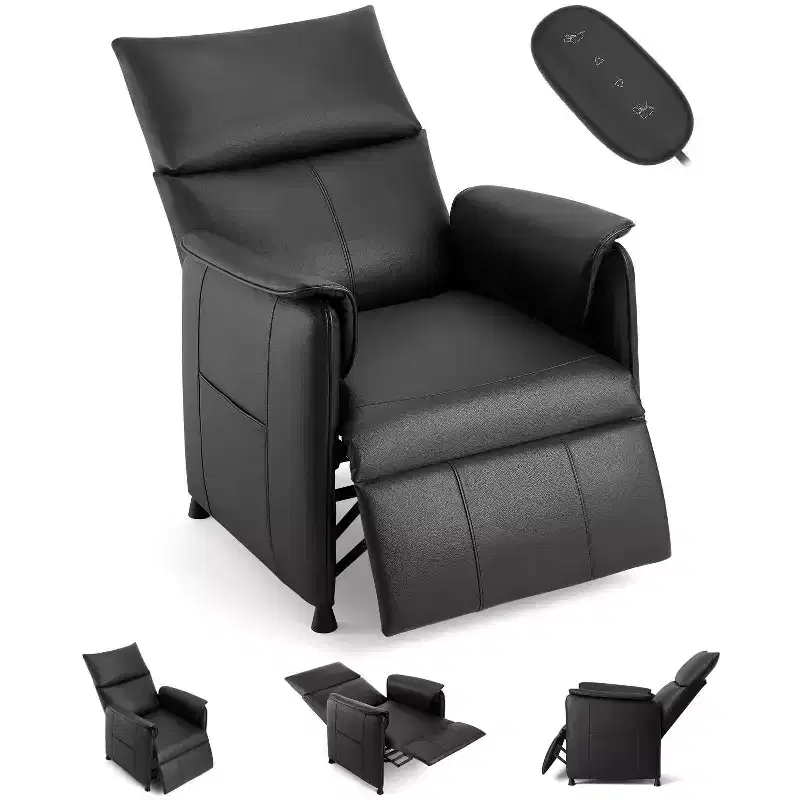 Recliner Chair, Electric Adjustable Recliner Sofa PU Leather for Adults with Remote Control