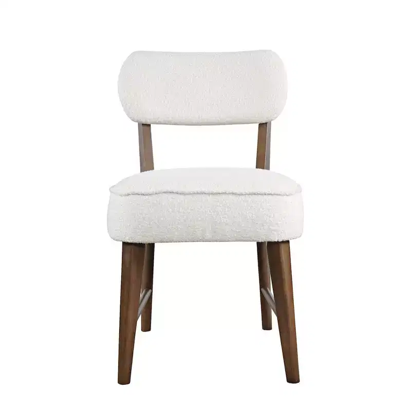 Jofran,Wes Mid-Century Modern Boucle Upholstery Dining Chair (Set of 2)