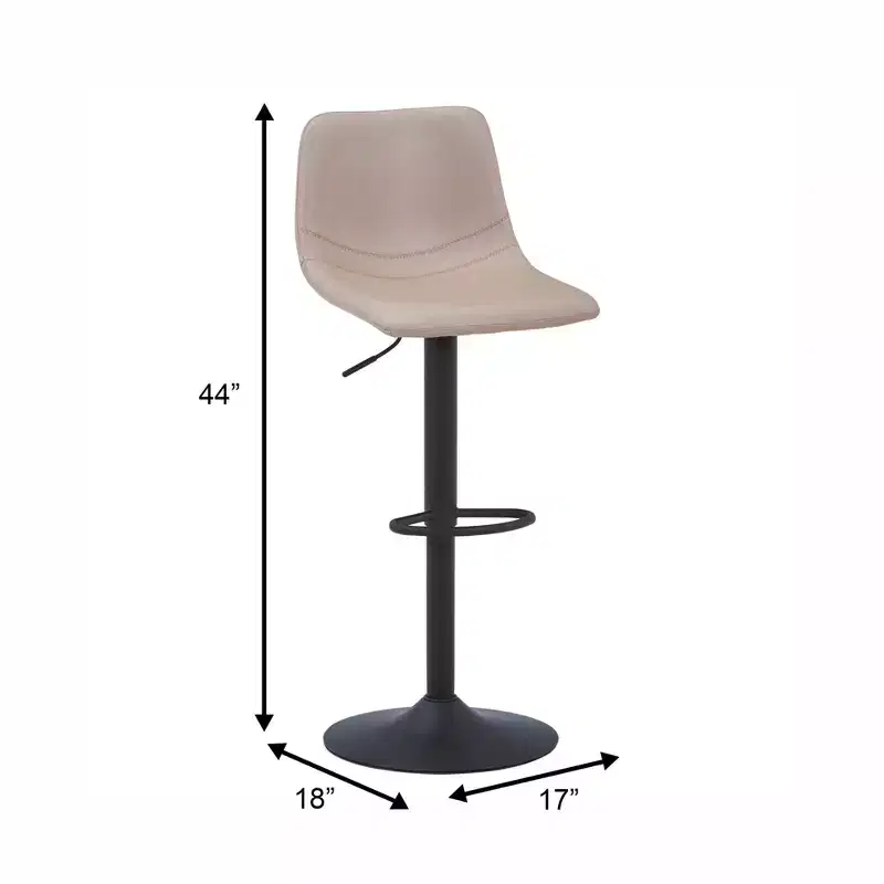 Adjustable Swivel Bar Stool Set of 2 Faux Leather Footrest Counter Height Kitchen