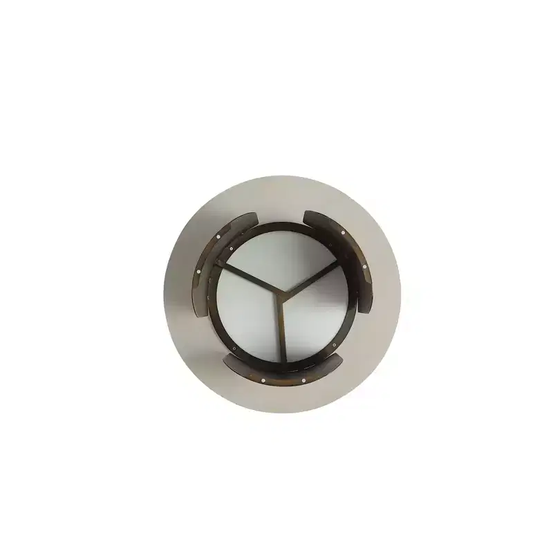Round Sintered Stone Coffee Table Gold Brushed Steel Pedestal Base 31.5