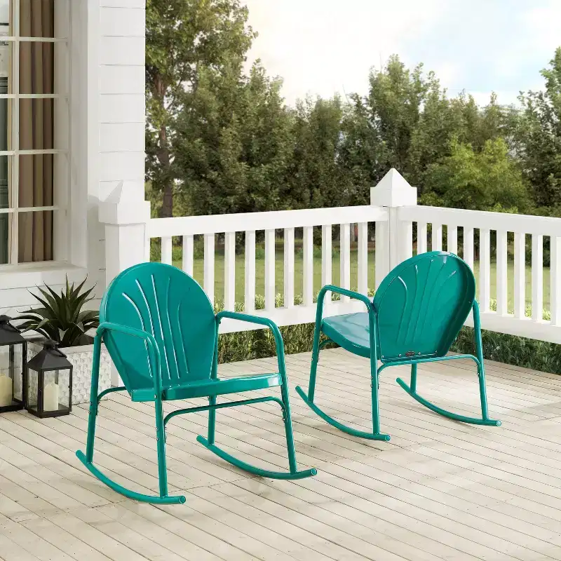 Griffith Set of 2 Metal Rocking Chairs - Crosley