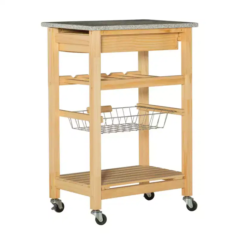 Roger Kitchen Island Granite Top - Linon