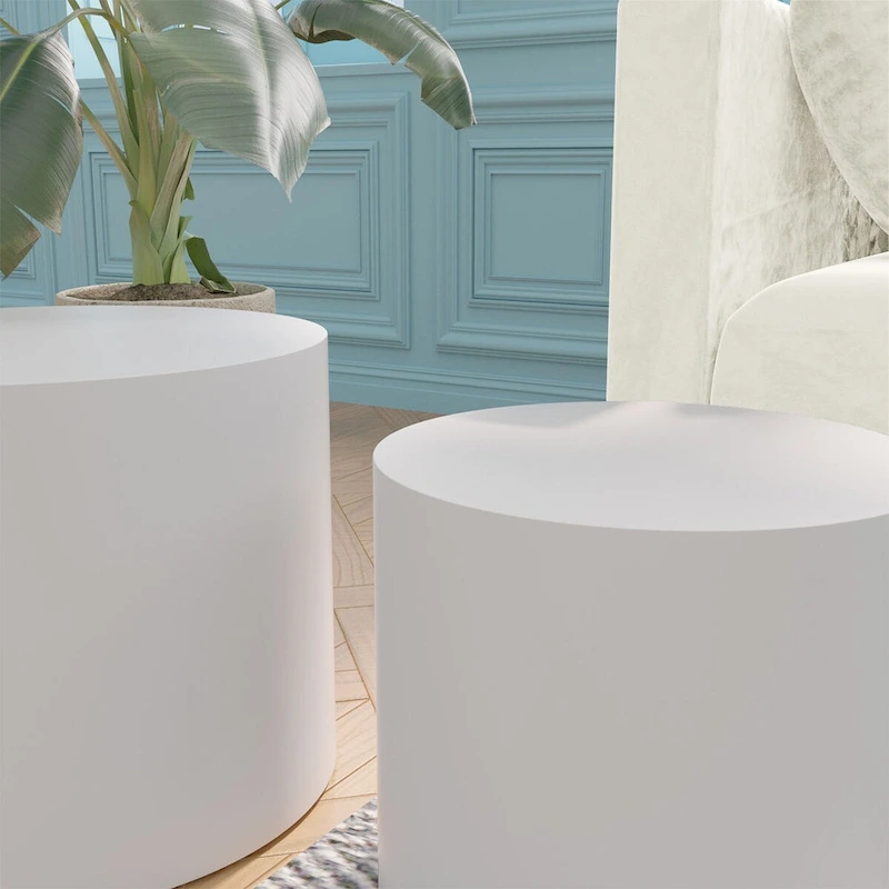 Veneer side table coffee table set of 2