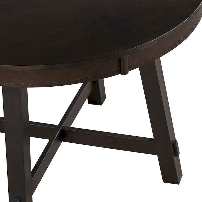 Round Extendable Wood Kitchen Dining Table with 16 Leaf