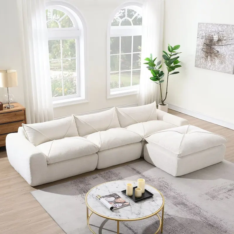 116  Fully Compressed Sofa with High Density Foam,Particle Chenille