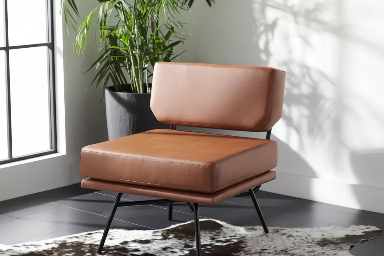 Kermit Upholstered Accent Chair - Dusty Rose & Black, Contemporary Design