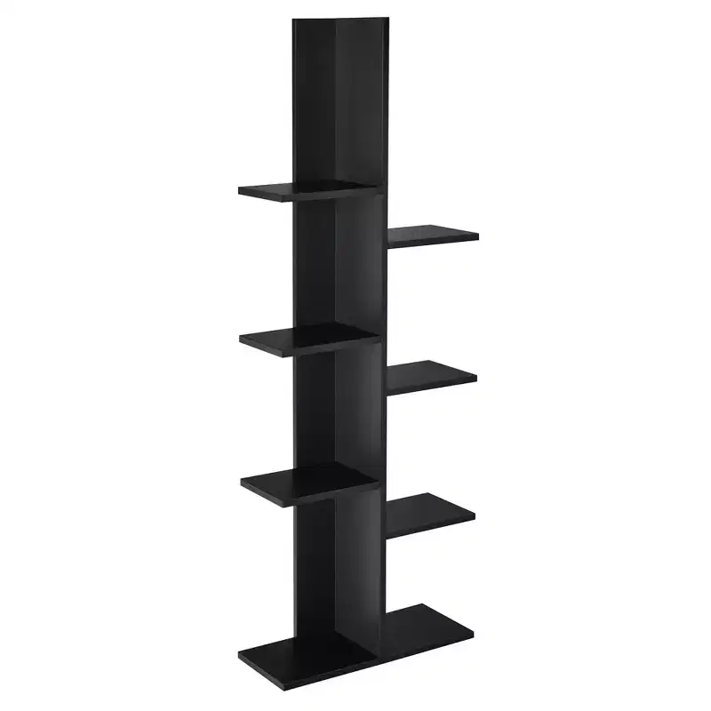 Costway 8-shelf Bookcase Freestanding Tree shelf Display Storage Stand Black\White