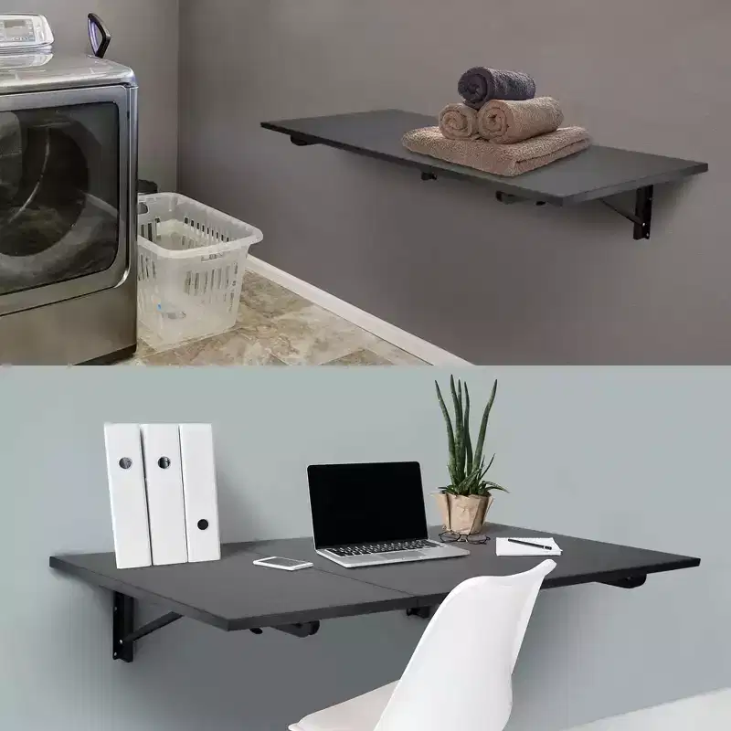 Mount-It! Heavy Duty Drop Down Table, Wall Mounted Drop Leaf Tables, Collapsible, Folding Workbench for Home Office, Laundry Room, Garage, Basement