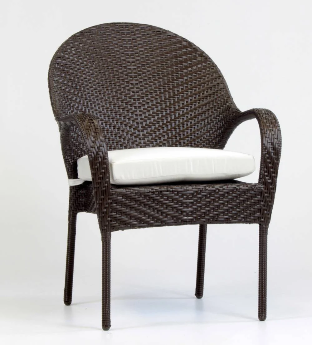 Outdoor Patio Bistro Chair Chocolate Wicker Aluminum Frame