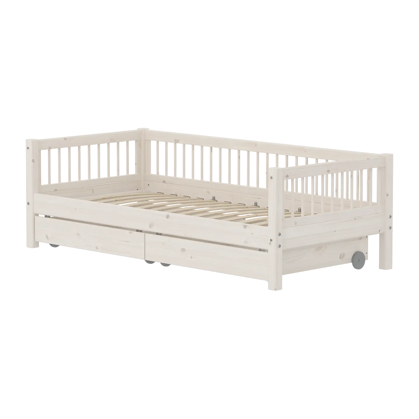 Single Bed with Storage, 90x200 cm, White