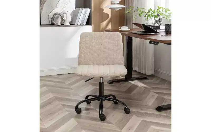 360 Swivel Chair Height Adjustable Ergonomic Office Chair, Fabric Home Office Desk Chair with Thick Foam Padding & Sturdy Metal Base