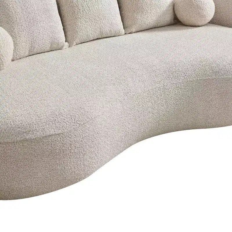 Christopher Knight Home Grazia 90'' Modern Curved Boucle Upholstered 3-Seater Sofa