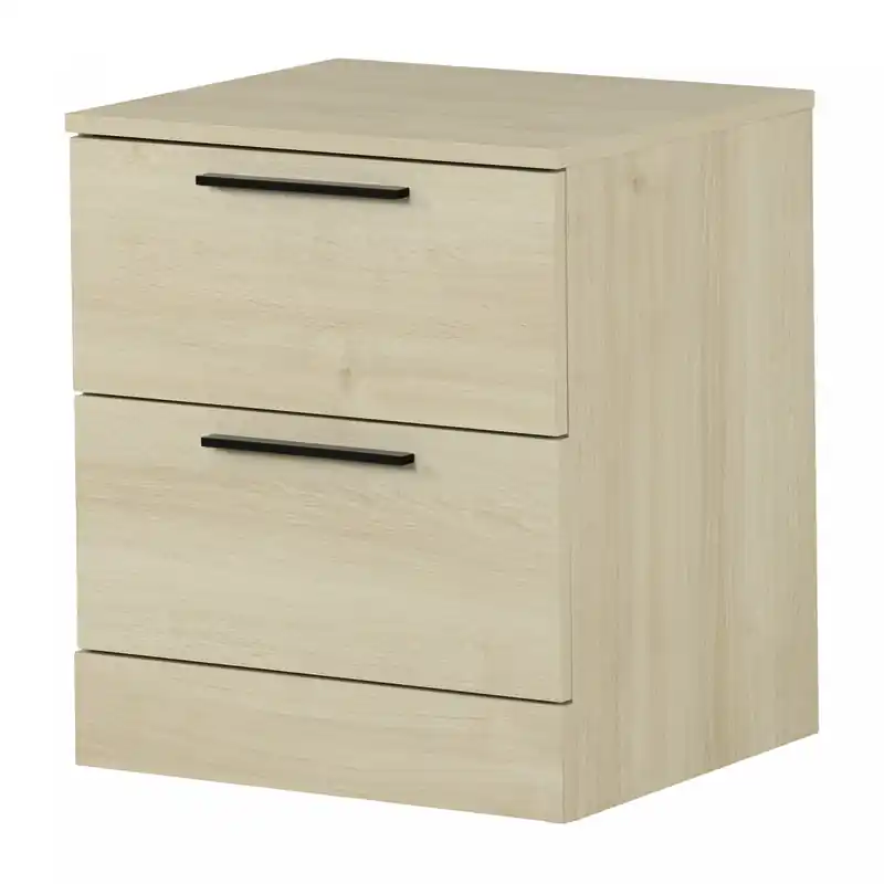 2-drawer Nightstand - Bleached Oak
