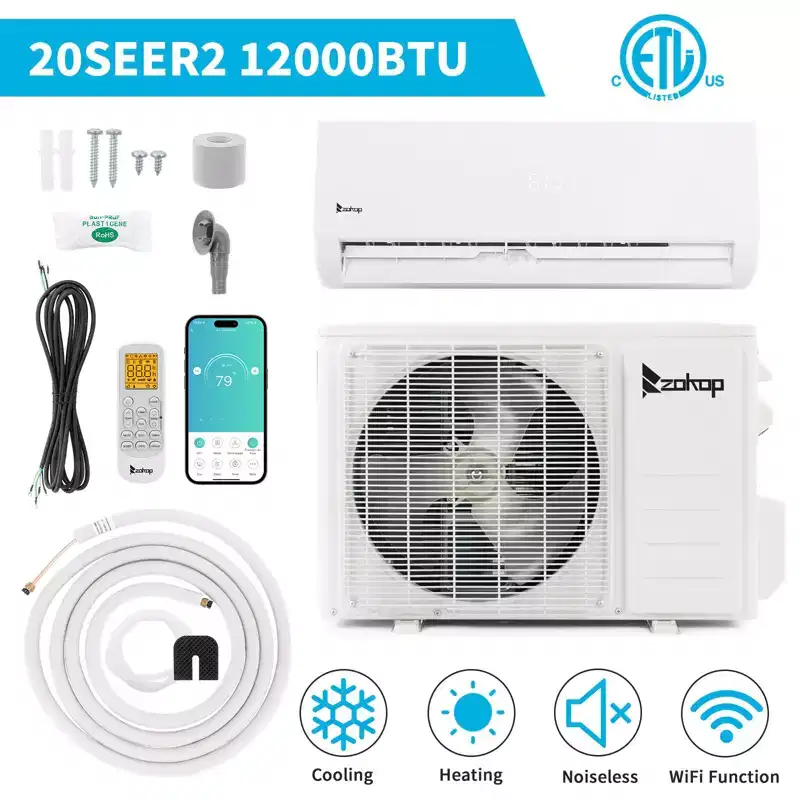 Karl Home 20 SEER2 12,000 BTU 1 Ton Ductless Mini Split Air Conditioner with Heat Pump 208/230V