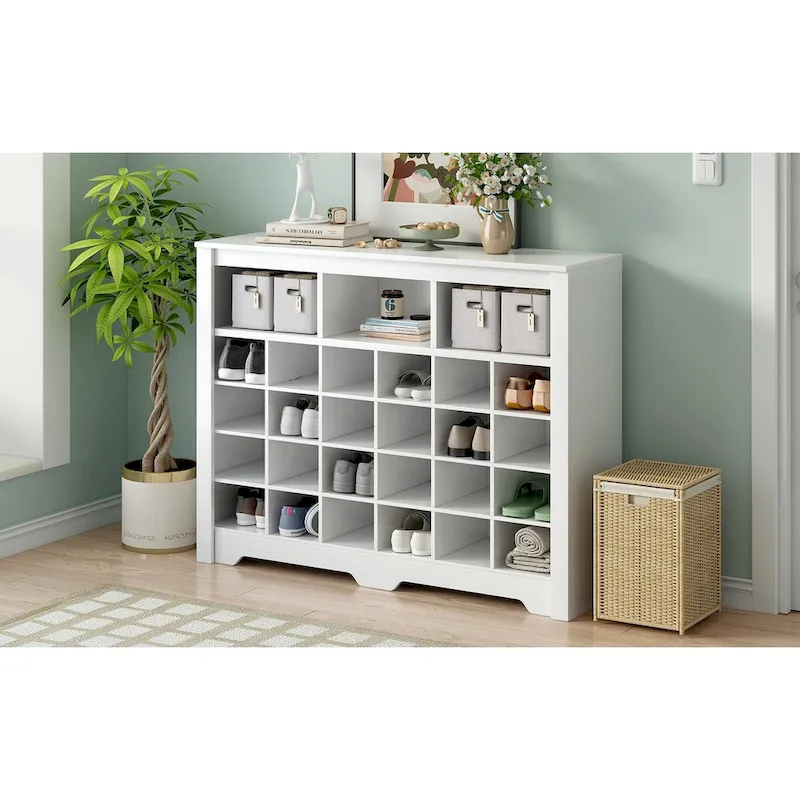 24-Cubby Shoe Storage Console