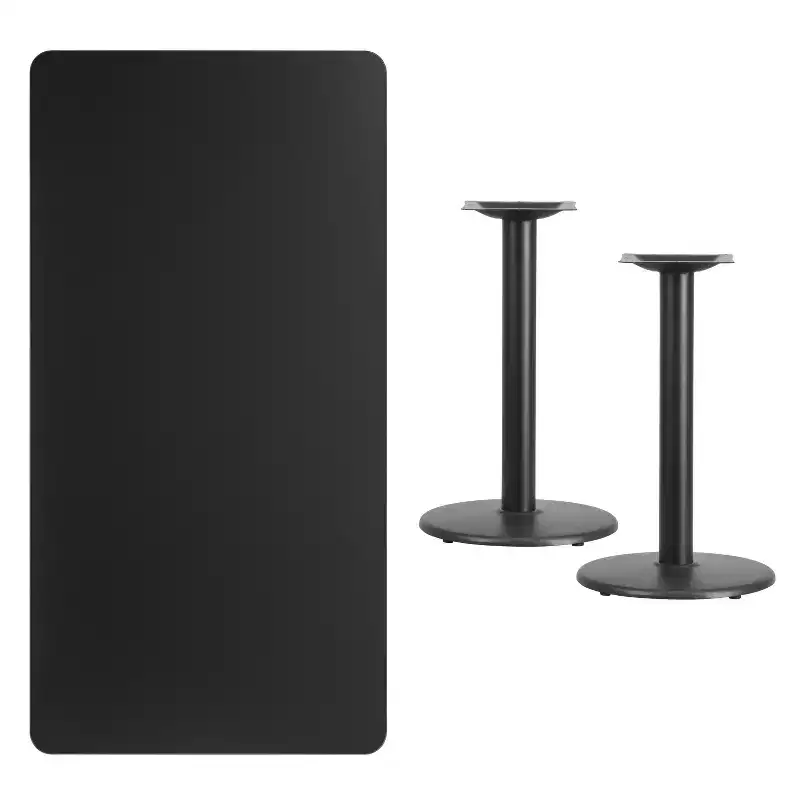 Emma and Oliver 30x60 Rectangular Laminate Table with 18 Round Table Bases