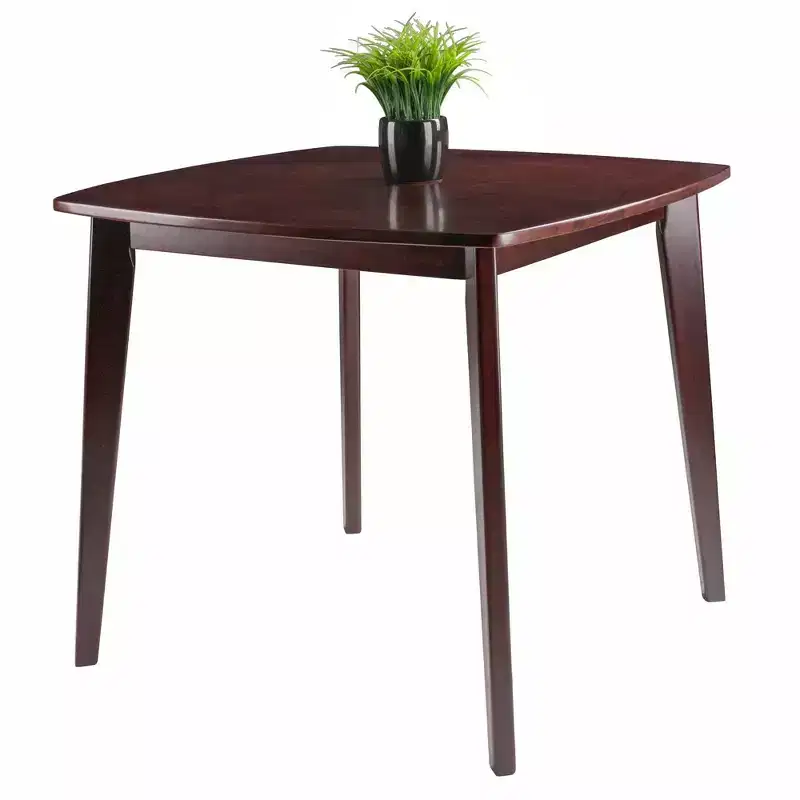 3pc Pauline Dining Sets Walnut - Winsome: Solid Wood, Square Table, 2 Chairs