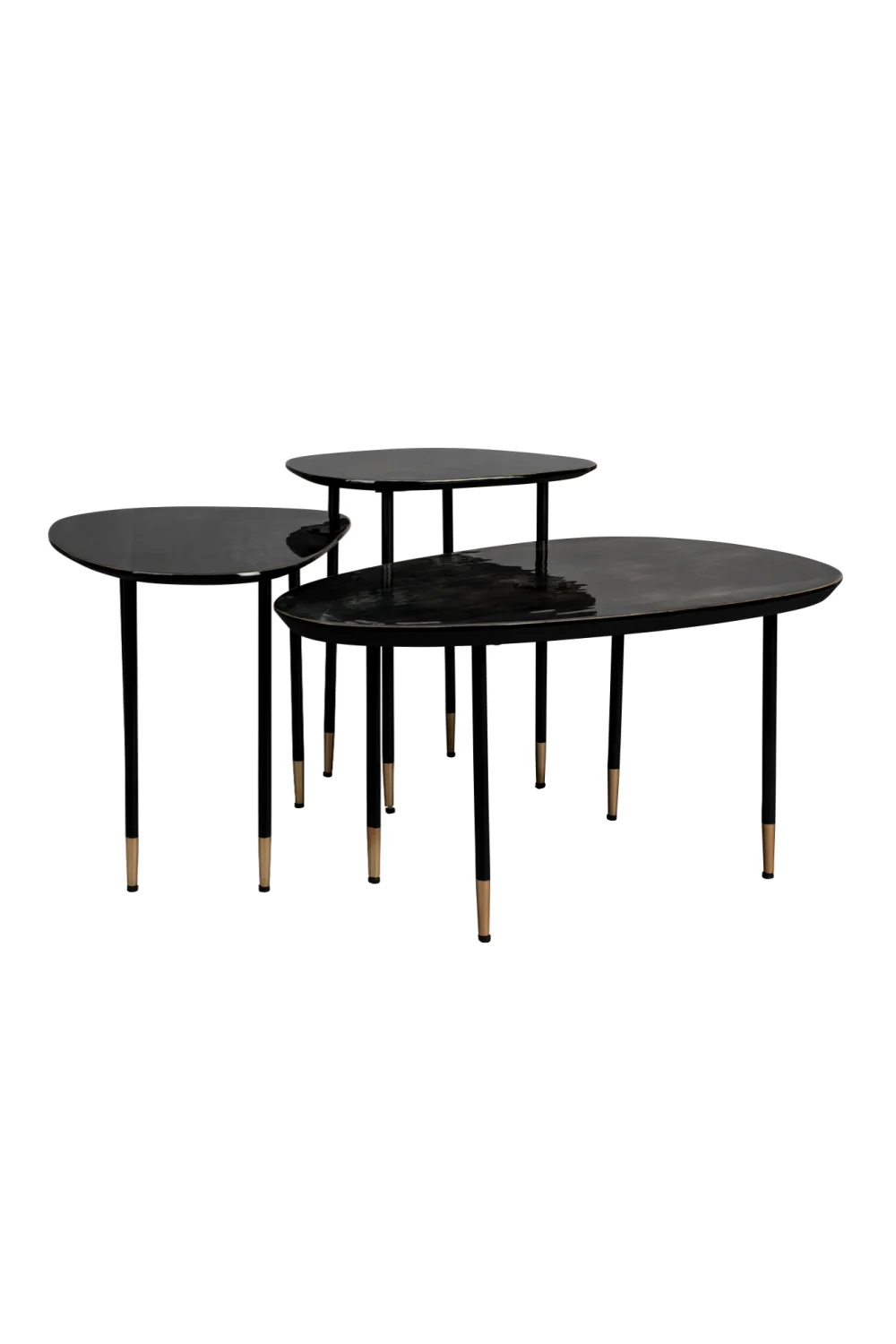 Black Iron Side Table Set (3)
