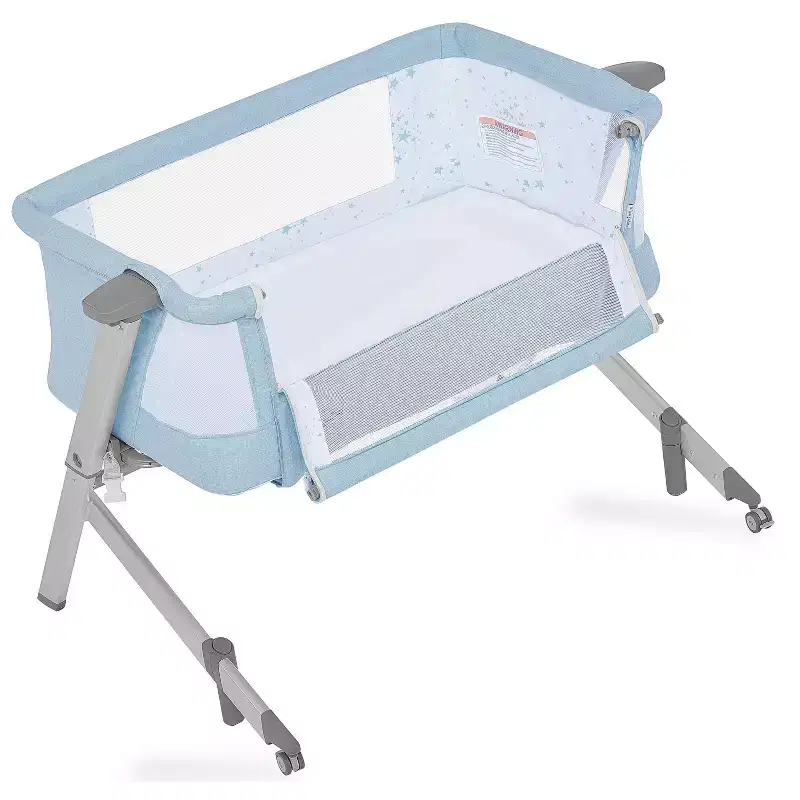 Blue Aluminum Frame Bassinet & Bedside Sleeper, 1-Baby