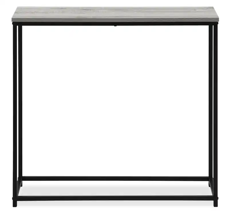 31.5 Modern Sofa Table - Grey with Black Metal Frame