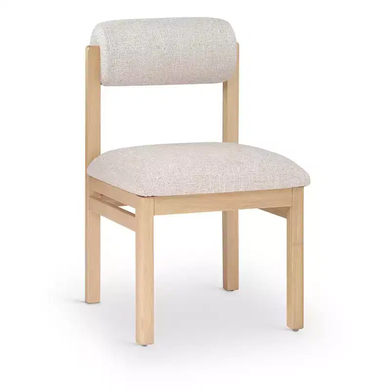 Linen Textured Fabric Upholstered Dining Chair