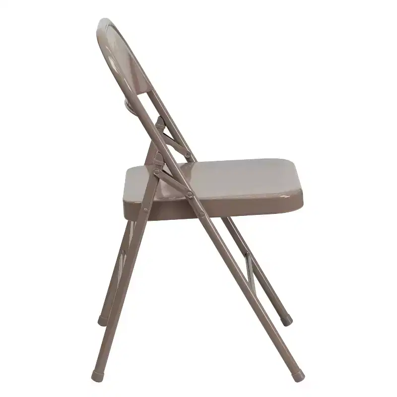 Emma and Oliver 4 Pack Triple Braced & Double Hinged Metal Folding Chair