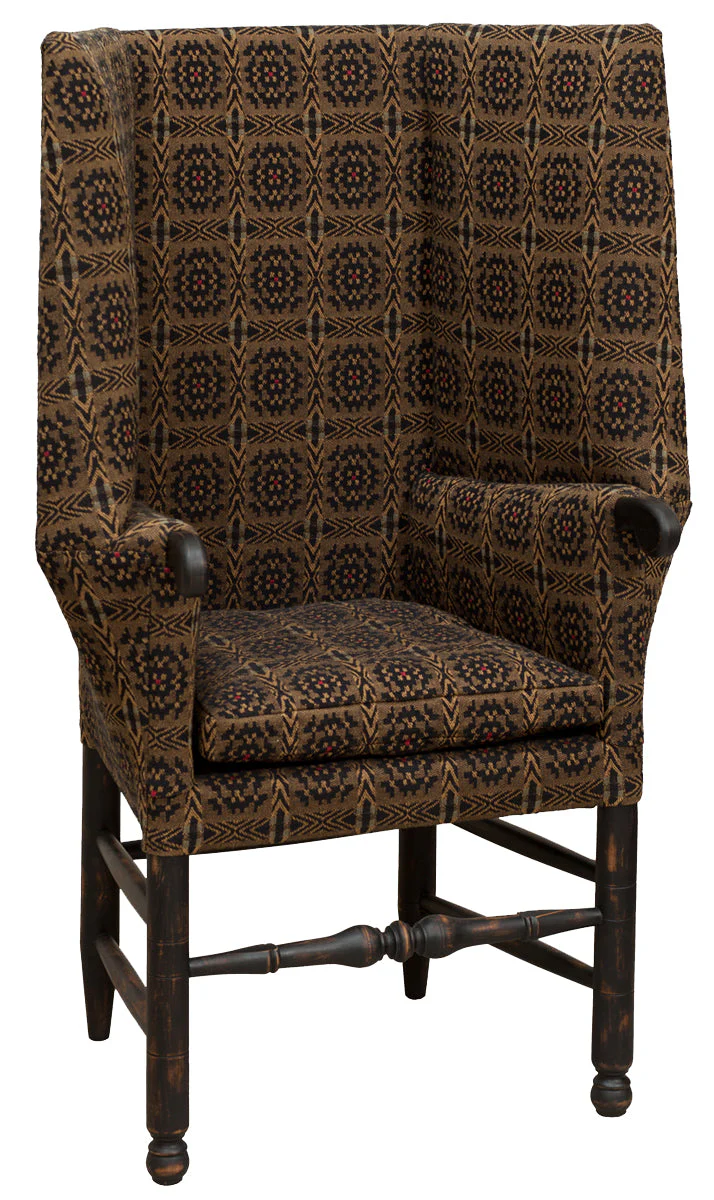 Upholstered Accent Chair with Brown Maple Wood Frame