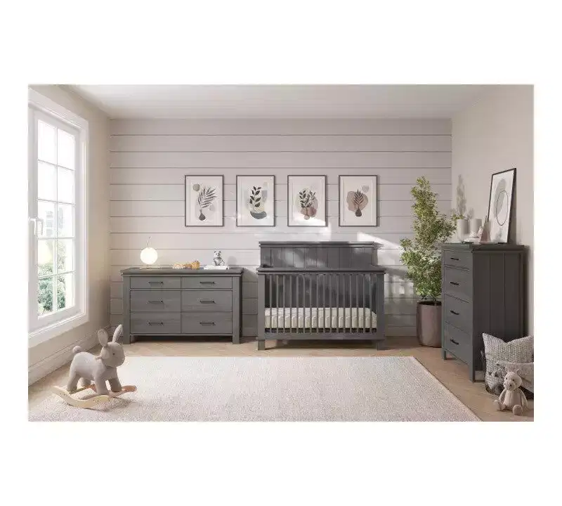 Child Craft Denman Crib, Dresser and Chest Nursery Set, 3-Piece, Includes 4-in-1 Convertible Crib, Dresser and Chest