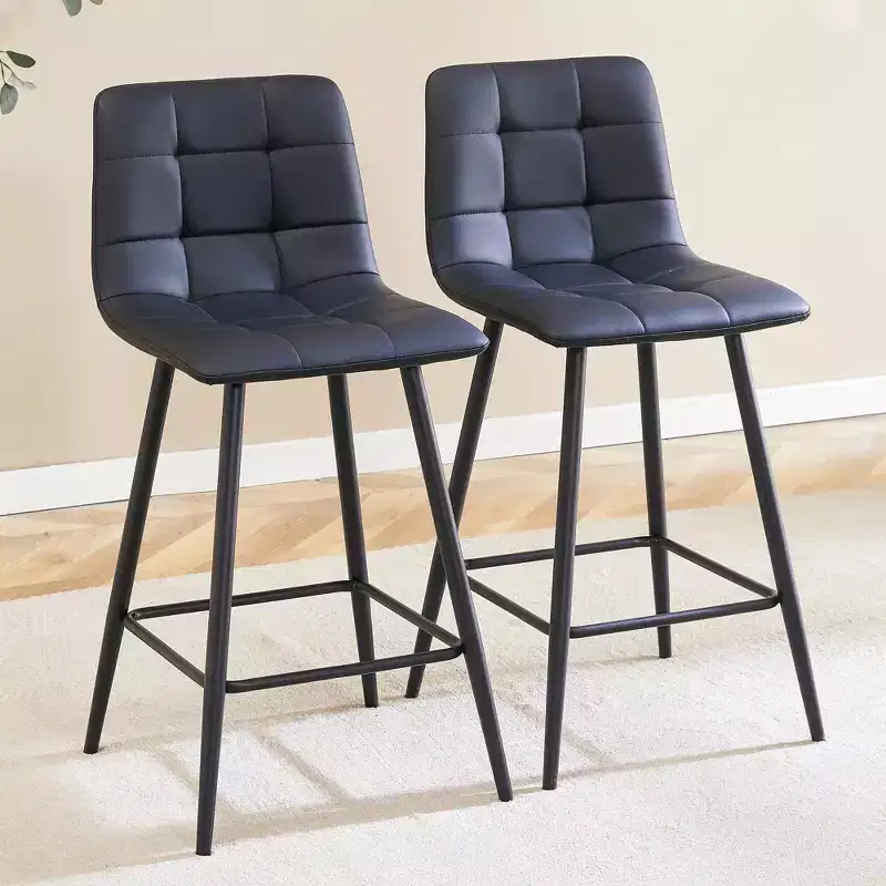ModernLuxe Set of 2 Bar Stool Counter Stool Bar Chairs Dining Chair Pub Stool, Brown/Black/White