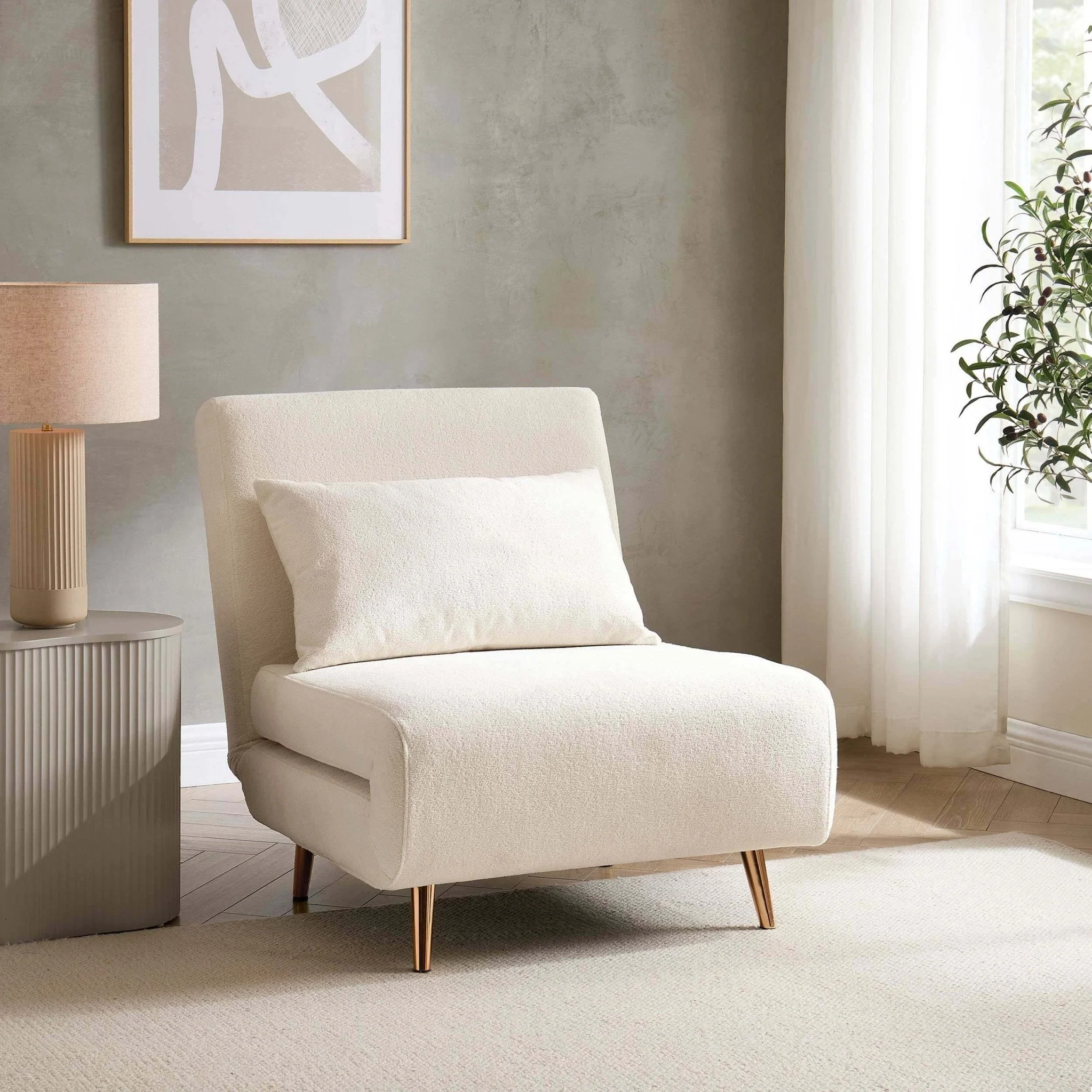 Single Sofa Bed - Cream
