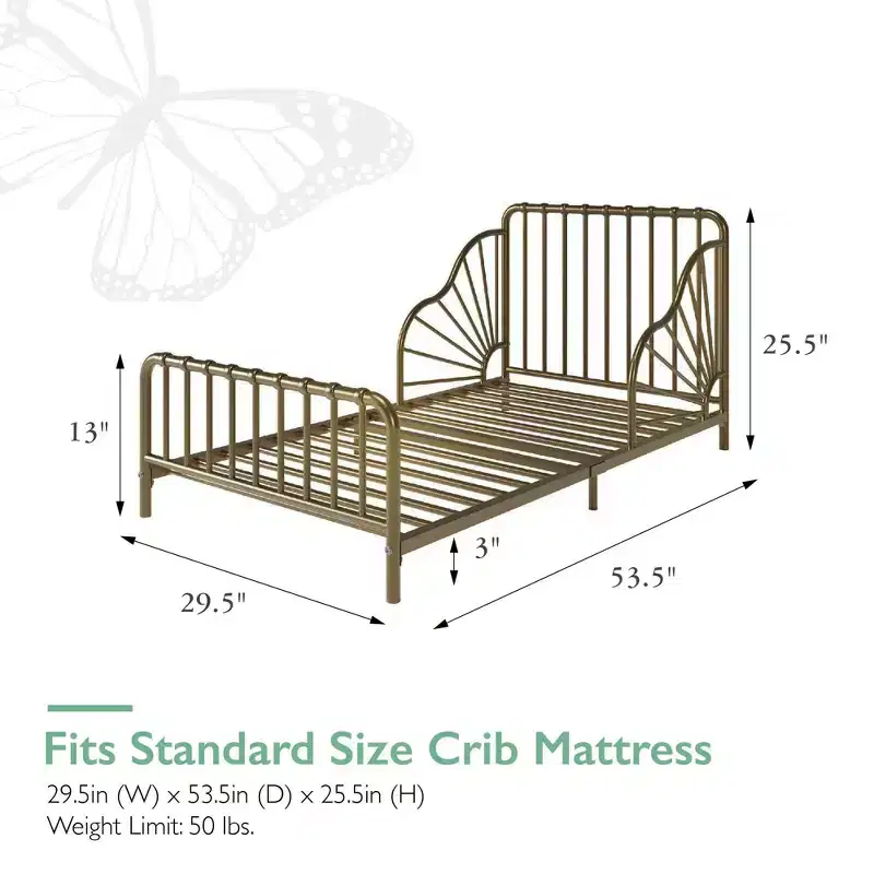 Little Seeds Quinn Metal Toddler Bed