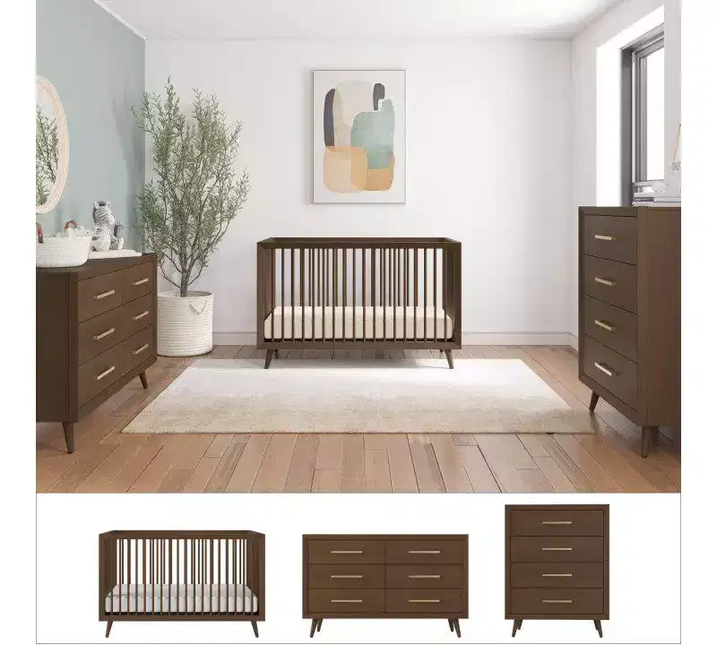 Child Craft Cranbrook Crib, Dresser and Chest Nursery Set, 3-Piece, Includes 4-in-1 Convertible Crib, Dresser and Chest
