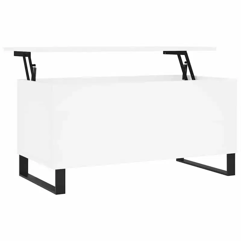 vidaXL Coffee Table White Engineered Wood, Metal Medium Coffee Table