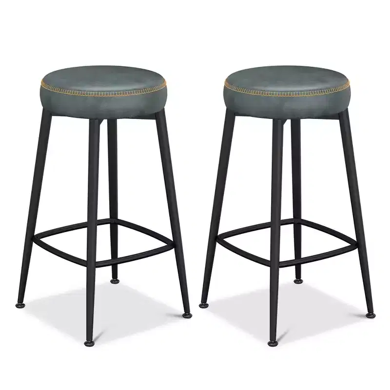 Dyonery 26.3 H Bar Stools Set of 2/4,Faux Leather Counter Height Bar Stools,Modern Backless/Back Counter Stools for Kitchen Island,Home Bar